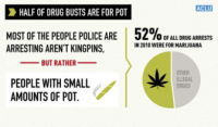 Graph indicating African-Americans are four times more likely than whites to be arrested for marijuana possession